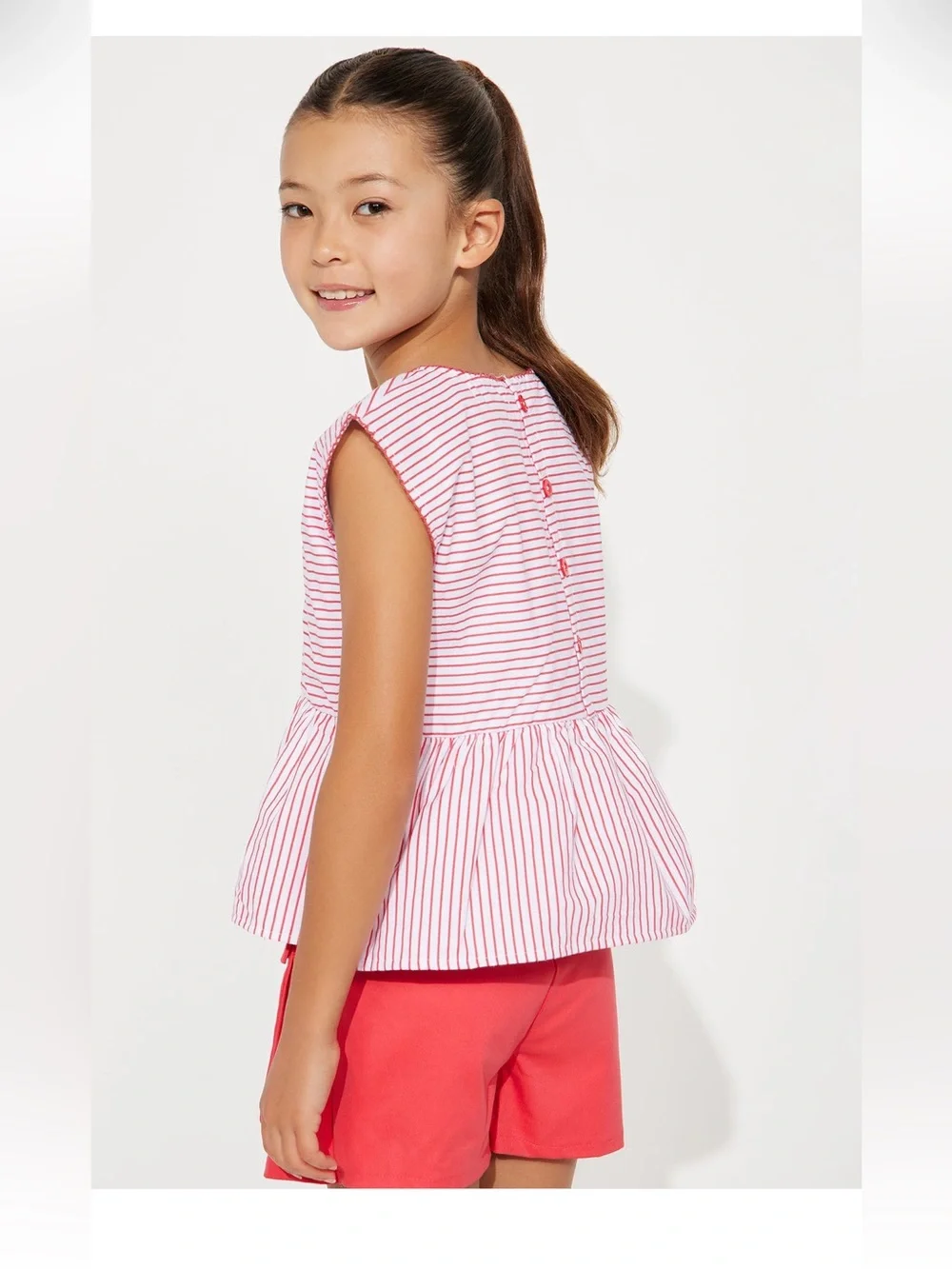 Girls' Pink top with Strawberry Appliqué & Skort